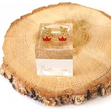 Παιδικά Σκουλαρίκια Χρυσά 9Κ - Κόκκινη Κορώνα (KID208)